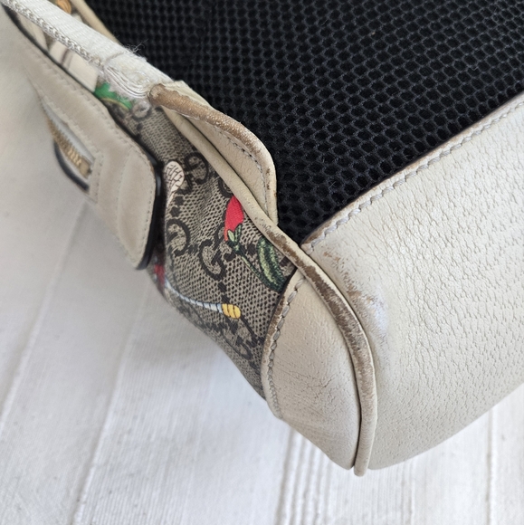 Gucci New Ophidia Flora Gg Supreme Canvas Brown Off White Beige Backpack - Picture 7 of 16